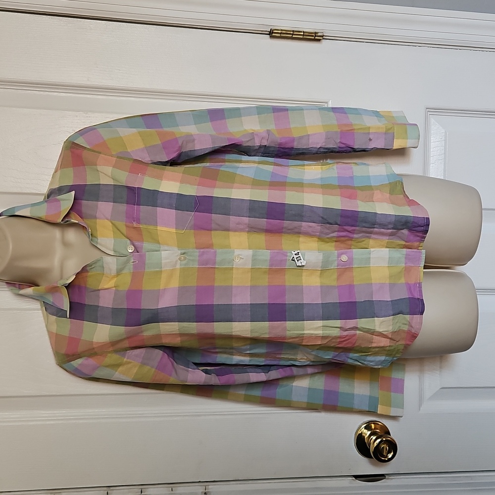 Madewell 100% Cotton Pastel Plaid Lightweight Button Down Xs